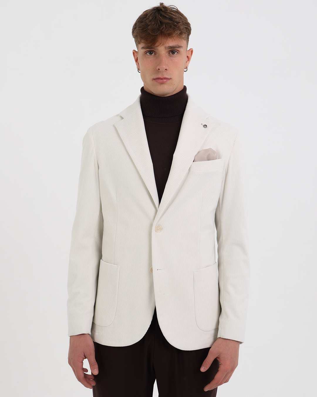 Giacca monopetto di velluto a costa