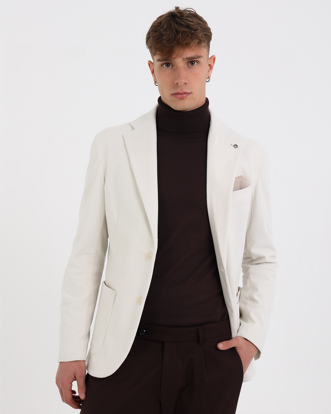 Giacca monopetto di velluto a costa