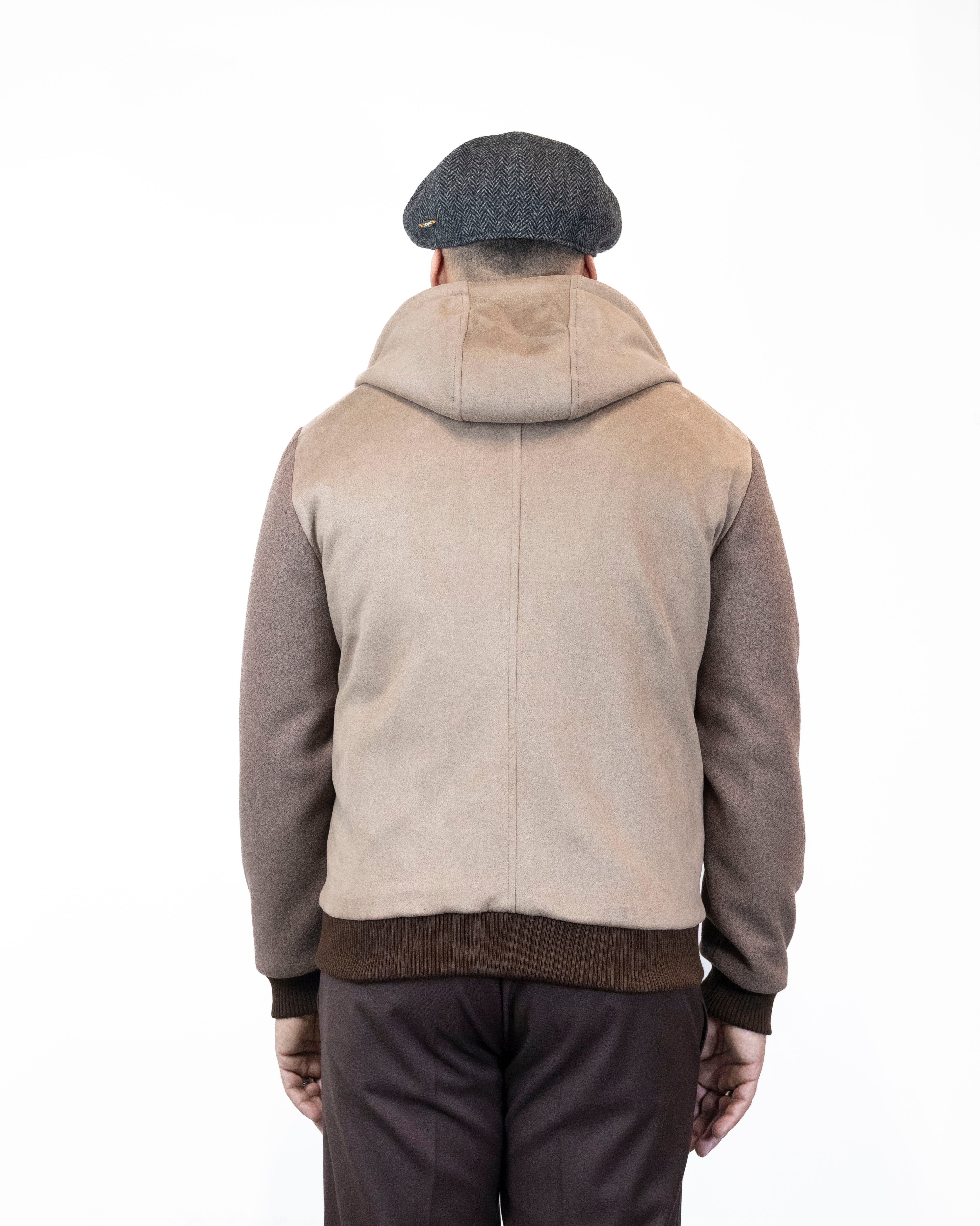 Giubbino manica contrasto con cappuccio