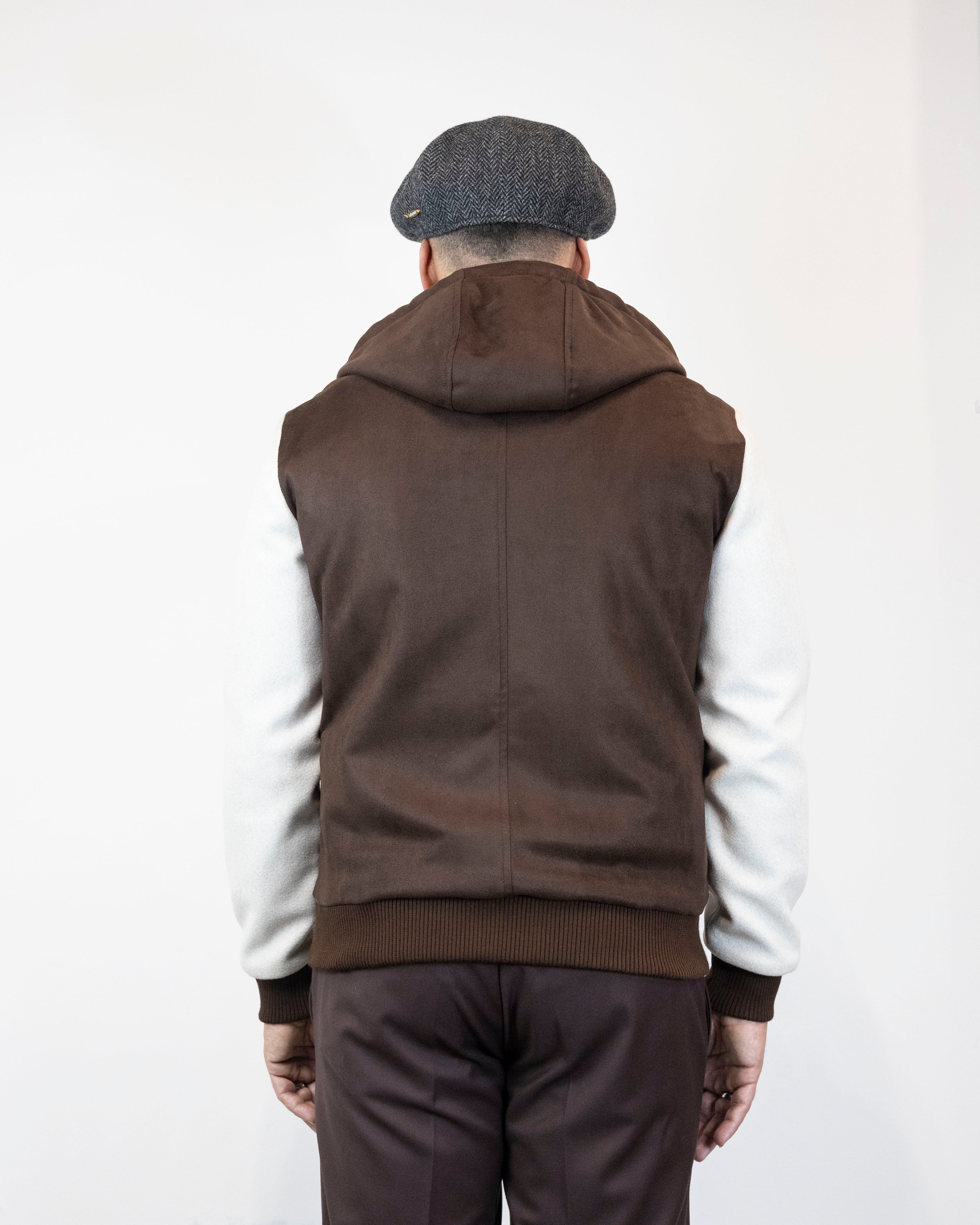 Giubbino manica contrasto con cappuccio