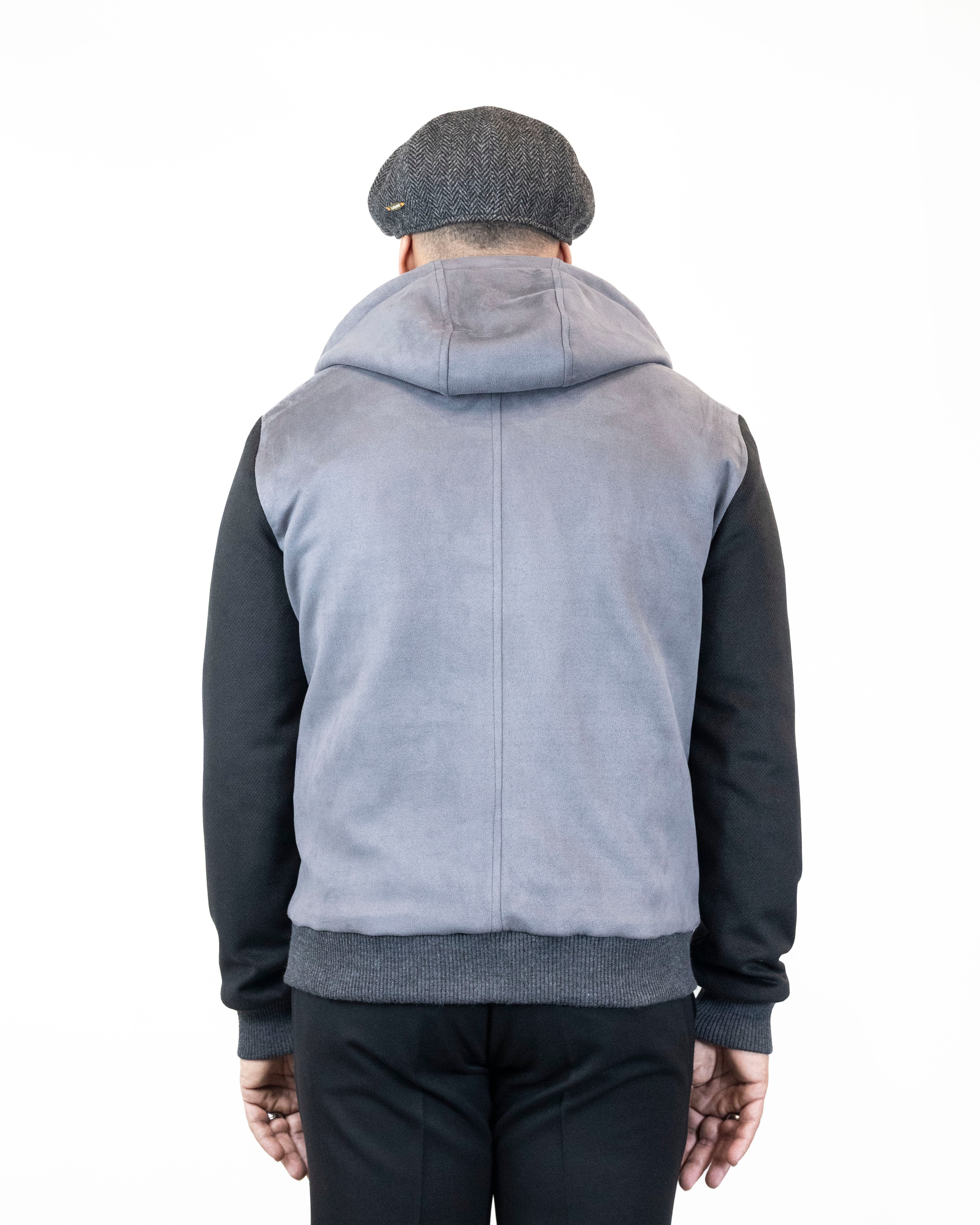 Giubbino manica contrasto con cappuccio