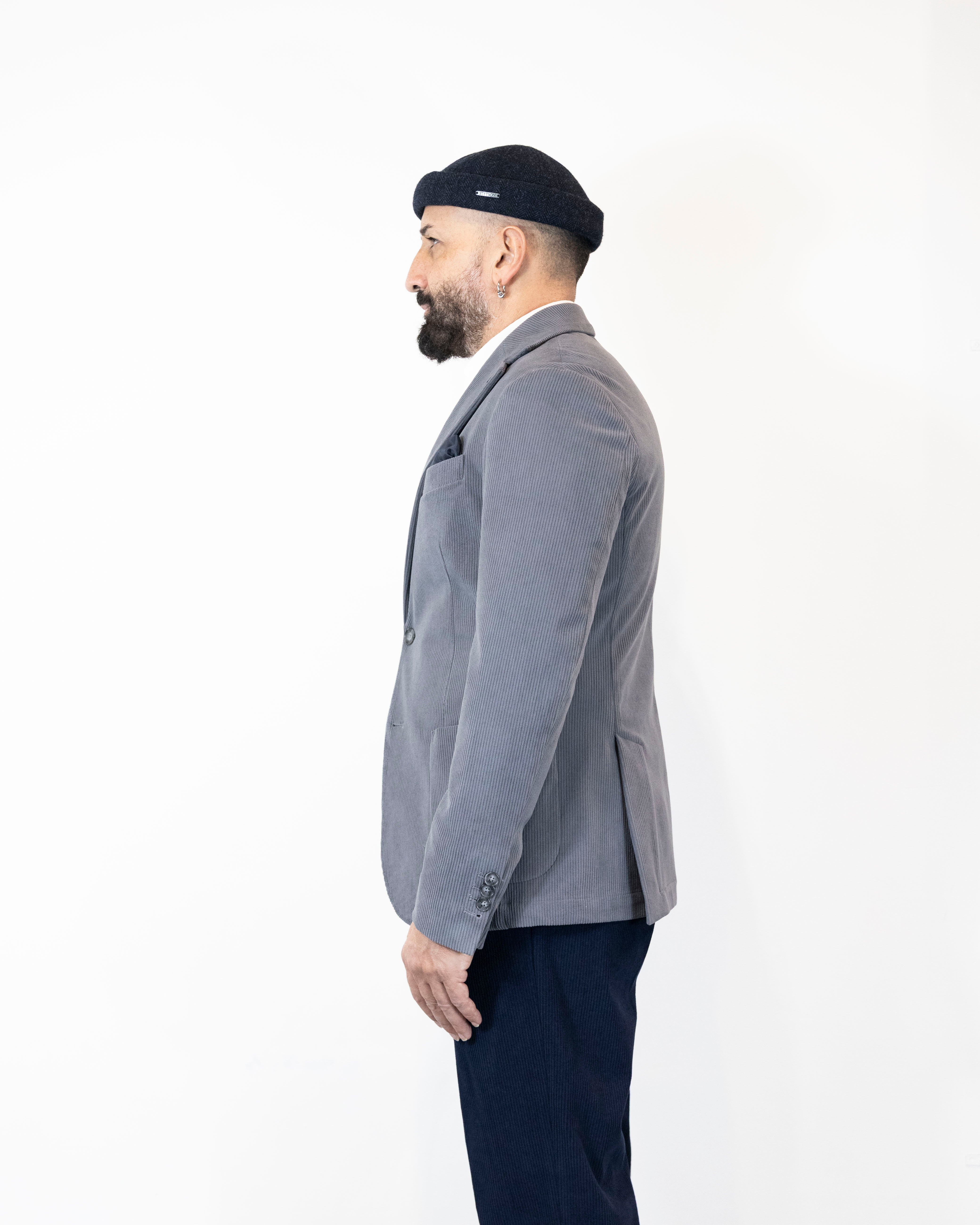 Giacca monopetto di velluto a costa