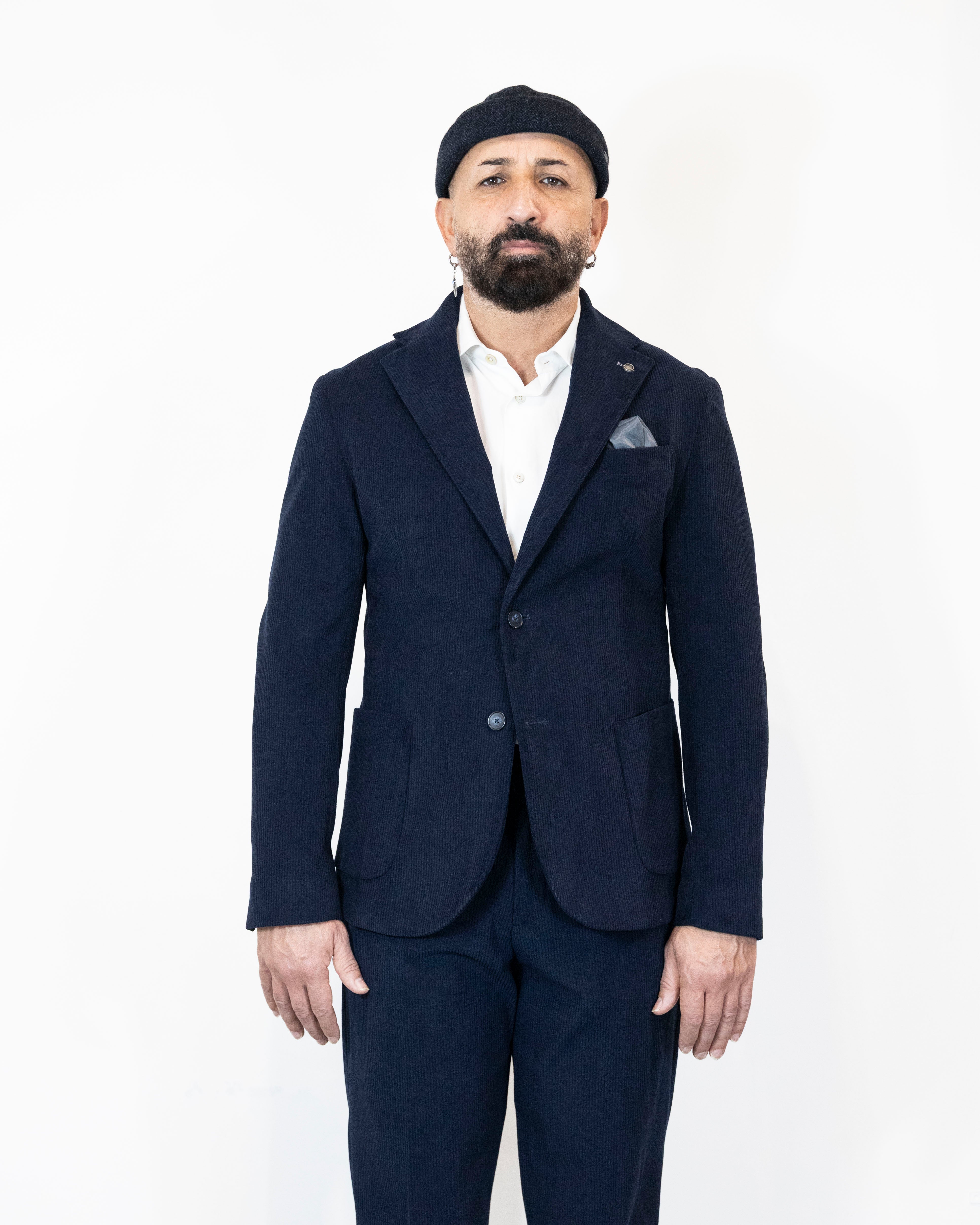 Giacca monopetto di velluto a costa