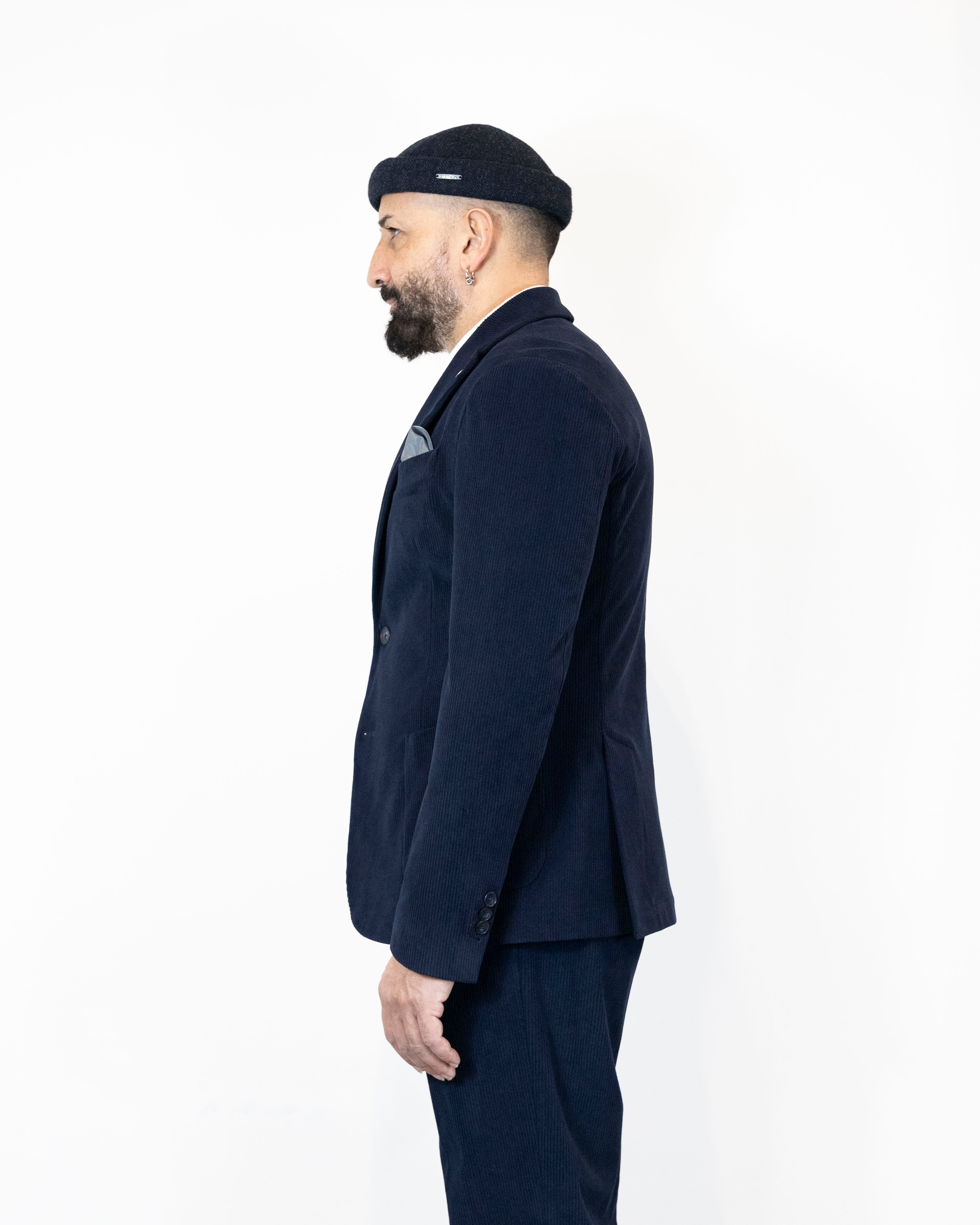 Giacca monopetto di velluto a costa